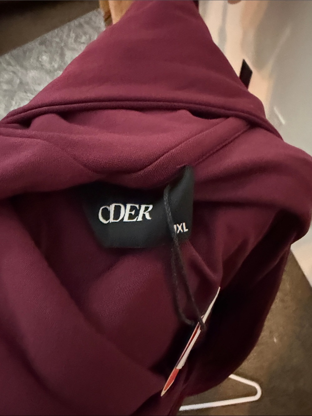 Cider Draped Wrap Long-Sleeve Top in Burgundy Plum - Picture 4 of 5